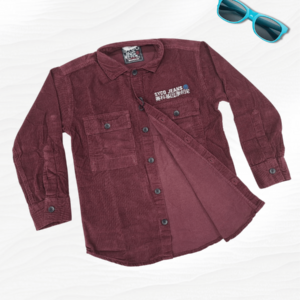 Cotton Corduroy full and shirt in shade of Wine