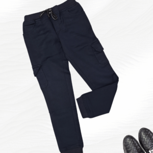 6 Pockets Cotton Trouser with Joggers pattern in Shade of Blue