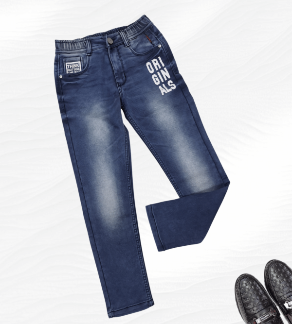 Amazing Design of Denim Jeans with Ribbed Waist For Comfort and Smart Wash and Prints