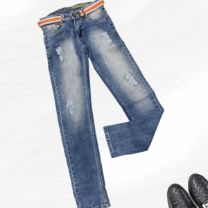 Smartly Torn Pattern for boys jeans in shade of lighter blue